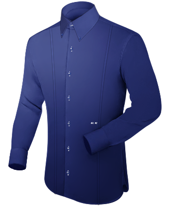 Chemise à Carreaux Cravate with French Collar 1 Button