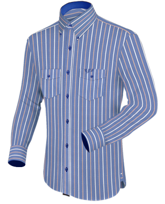Chemise Bi Colore Pour Homme with Button Down
