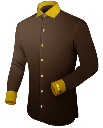 Chemise Blanche Au Revers Rouge with Italian Collar 1 Button