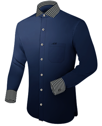 Chemise Blanche Personnalisee with Italian Collar 1 Button