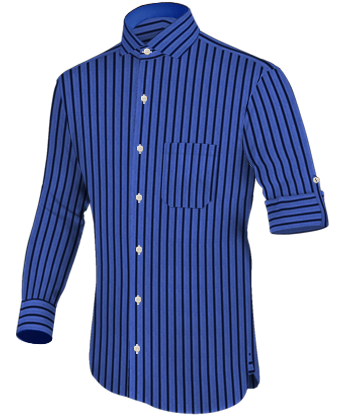 Chemise Bleu Ciel Homme with Italian Collar 1 Button