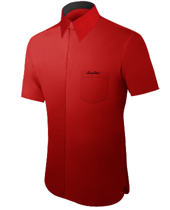 Chemise Blanche Surpiqu�e Gris with French Collar 1 Button