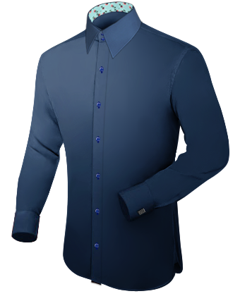 Chemise Bleu Rois Homme with French Collar 2 Button