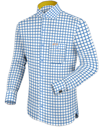 Chemise Noire Col Blanc with Button Down