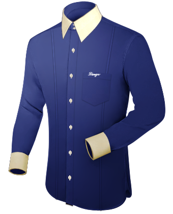 Chemise Corail Pour Homme with French Collar 2 Button