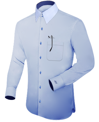 Chemise Coupe Courte Homme with French Collar 2 Button