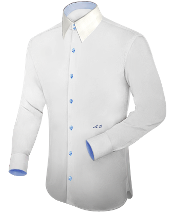 Chemise Homme Blanche Luxe with French Collar 2 Button