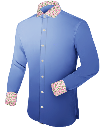 Chemise Homme Bleu Electrique Satin De Coton