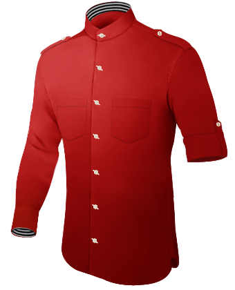 Chemise Homme Chic Rouge with Band