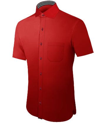 Chemise Homme Couleur Tango with English Collar