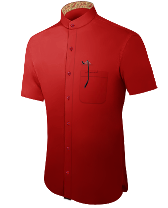 Chemise Italienne Noir Et Rayure Rouge with Band