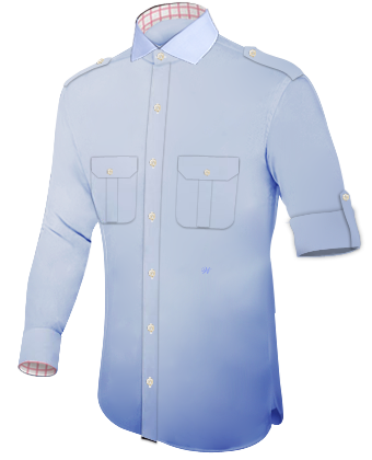 Chemise Manche Courte Grande Taille with Italian Collar 1 Button