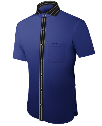 Chemise Manches Courtes Bordeaux with Cut Away 1 Button