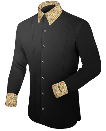 Chemise Noire Xl Slim Fit with French Collar 2 Button