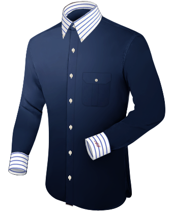 Chemise Sans Col Lin Blanc with Button Down