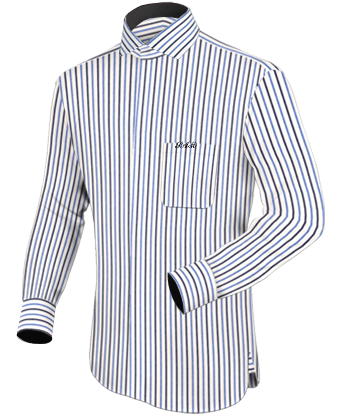 Chemise Sur Mesure Col Button Side with Italian Collar 1 Button