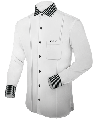 Chemises Avec Boutons A Manchettes with Italian Collar 1 Button