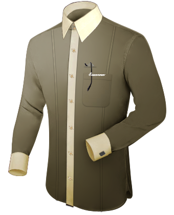 Chemises Hommes A La Mode with French Collar 2 Button