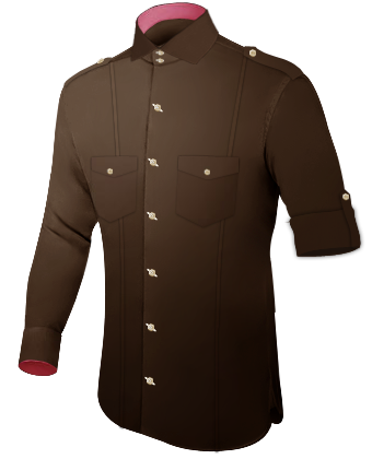 Chemises Hommes Ceremonie with Italian Collar 2 Button