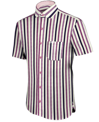 Chemises Hommes En Satin with Modern Collar