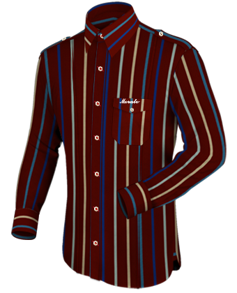 Chemises Italiennes Moins Cheres with French Collar 1 Button