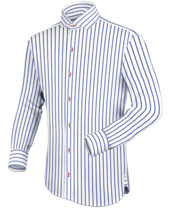 Ventes De Chemise à Pois with Italian Collar 1 Button