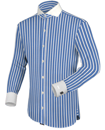 Chemise Blanche Manche Courte with Italian Collar 1 Button