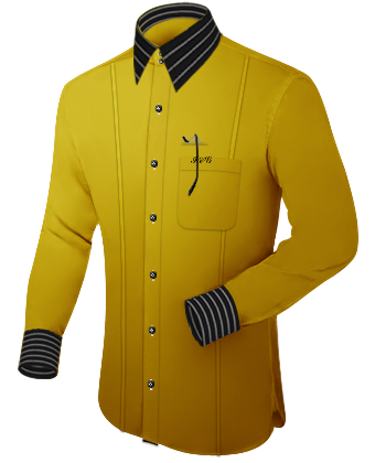 Chemise Manche Courte Homme with Italian Collar 1 Button