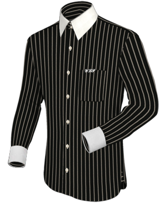 Chemises Ã�carreaux with French Collar 1 Button