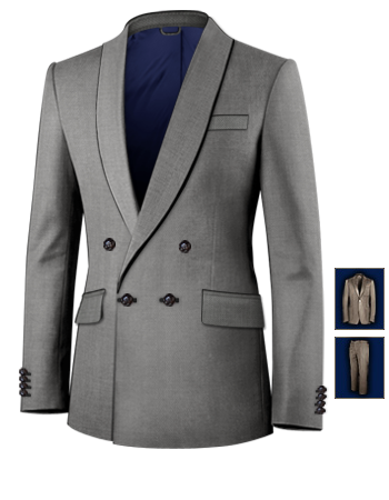 Tailleur Sur Mesure Homme Montpellier with 4 Buttons, Double Breasted (1 To Close)