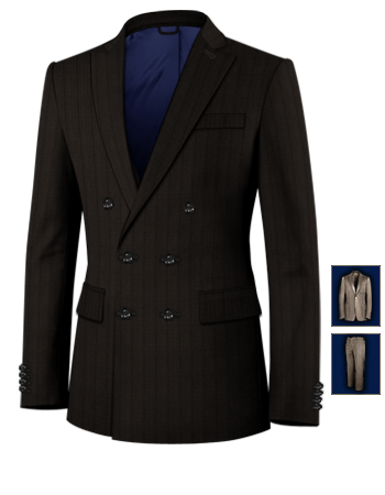 Costume A Carreaux with 6 Buttons, Double Breasted (2 To Close)