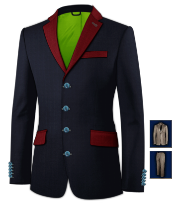 Costume Sur Mesures Paris with 4 Buttons, Single Breasted