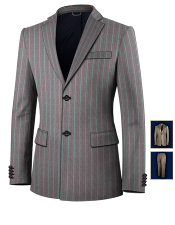 Costume A Col Mao with 2 Buttons, Single Breasted