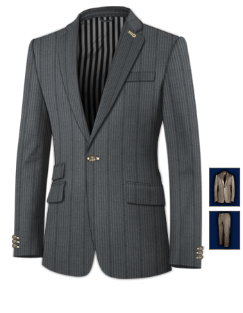 Costumes Ete with 1 Button, Single Breasted