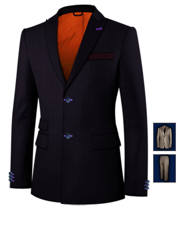 Costumes Hommes Ivoire Col Mao with 2 Buttons, Single Breasted