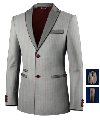 Costume Coupe Droite with 2 Buttons, Single Breasted
