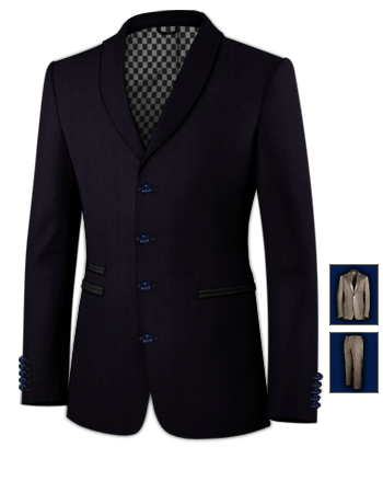 Costumes Hommes Rose with 4 Buttons, Single Breasted