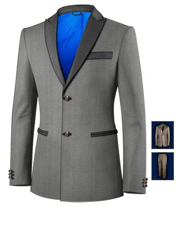 Costume Couleur Champagne with 2 Buttons, Single Breasted