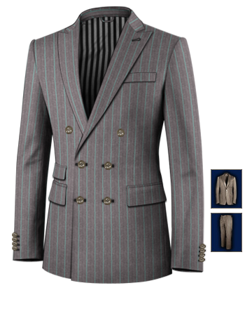 Costume Sur Mesure Maroc with 6 Buttons, Double Breasted (2 To Close)