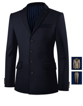 Lyon Costume with 4 Buttons, Single Breasted