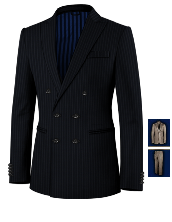 Costumes Homme Taille 36 Metz with 6 Buttons, Double Breasted (2 To Close)