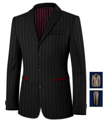 Costumes Italien Coupe Droite with 3 Buttons, Single Breasted