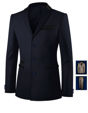 Costume Sur Mesure Rouge with 3 Buttons, Single Breasted