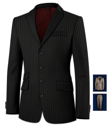 Costume Sur Mesure Internet Pantalon Sans Ceinture with 4 Buttons, Single Breasted