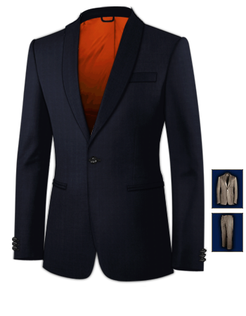 Costumes Ceremonie Perpignan with 1 Button, Single Breasted