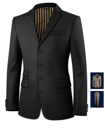 Costume Homme Mariage Lyon with 4 Buttons, Single Breasted