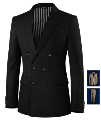 Costume Sur Mesure Jaune Paille with 6 Buttons, Double Breasted (2 To Close)