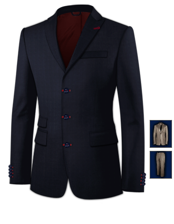 Costume Homme Fort with 3 Buttons, Single Breasted