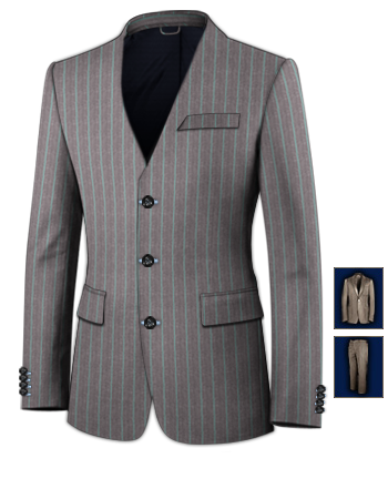 Costume Blanc Et Doree with 3 Buttons, Single Breasted