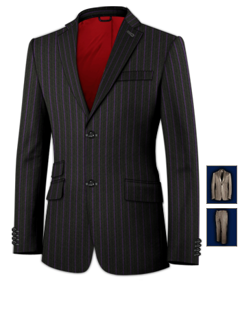 Costume A Un Bouton with 2 Buttons, Single Breasted